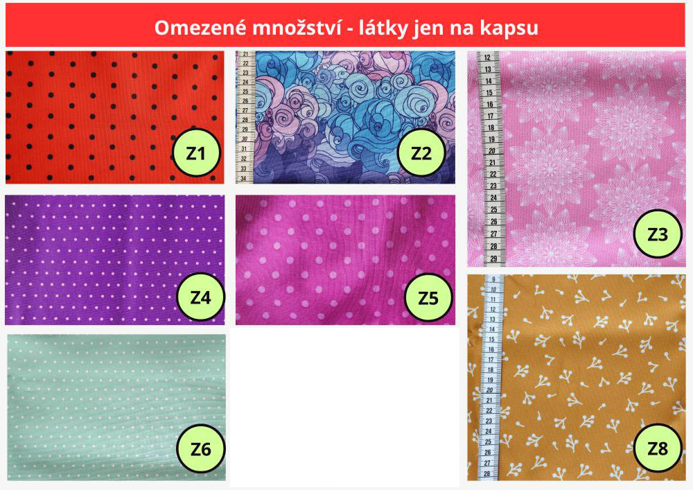 Vzory - omezené množství - jen na kapsu